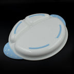 Overview of the complete 5-piece baby feeding set, ideal for gifting.