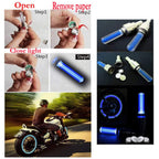 LED tire valve cap with its length of 27mm and width of 15mm clearly indicated.