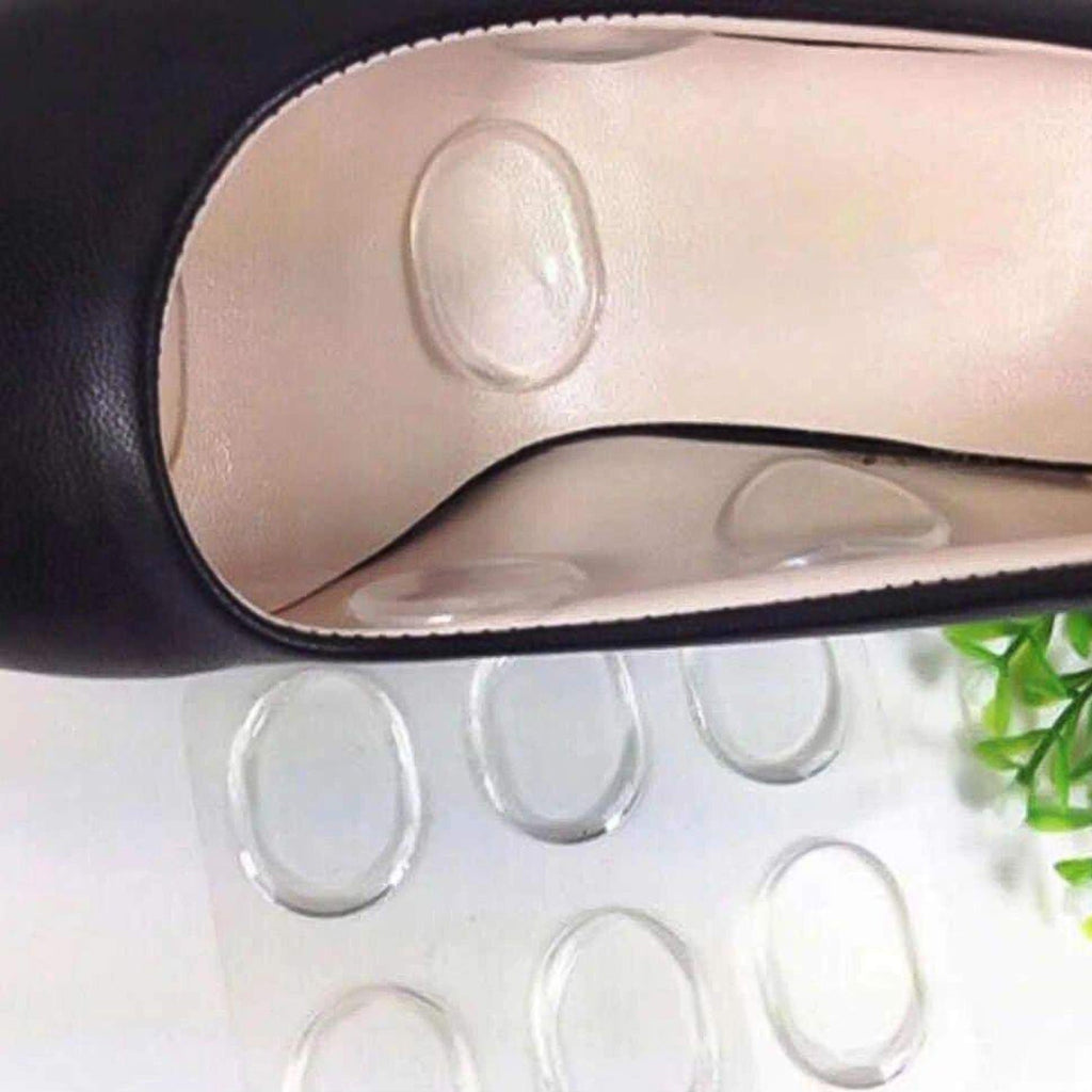 Textured surface of silicone heel pad designed to reduce foot pain