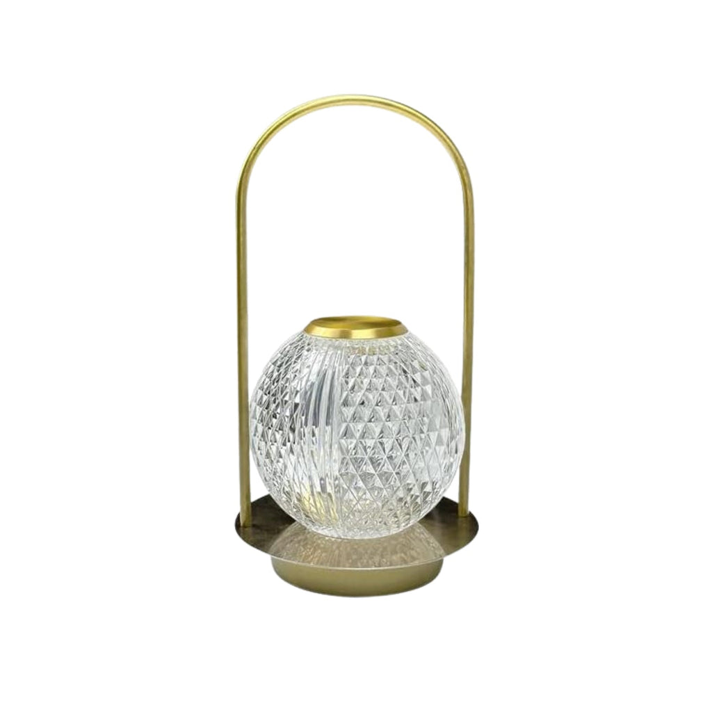 Detailed view of the lamp's golden base and Type-C charging port.