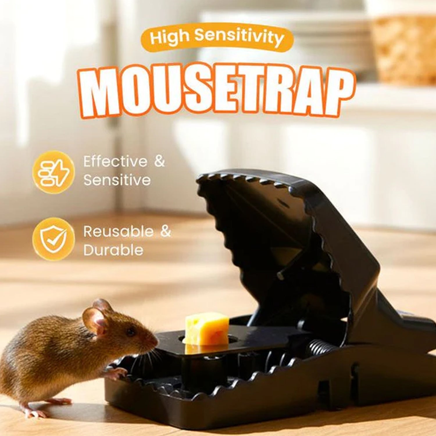 Plastic rat trap catcher device for pest control in indoor areas