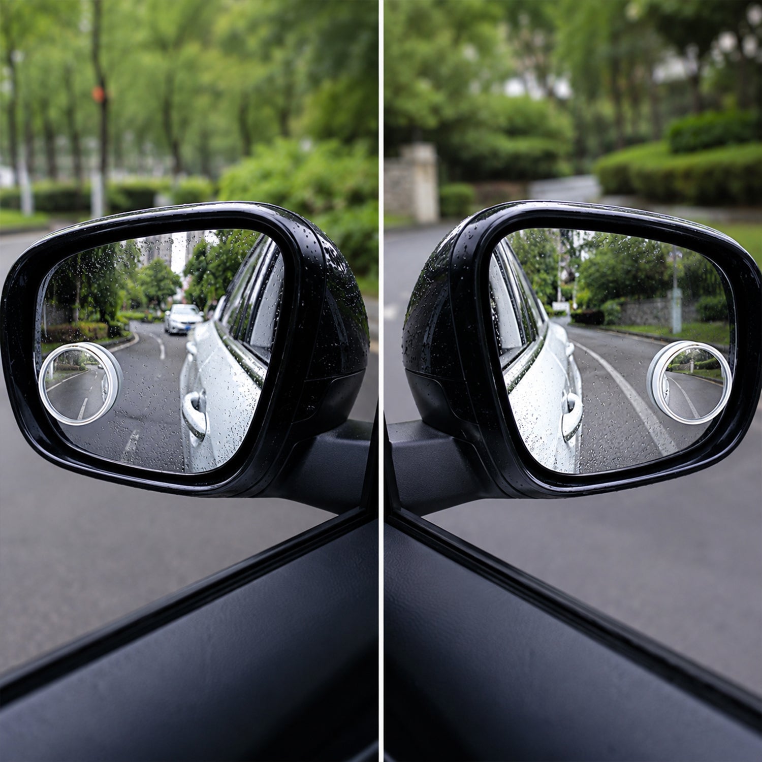 Self-Adhesive 360¡ Car Rear View Blind Spot Mirror attached