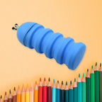 A pink silicone telescopic pencil case shown in its upright pen holder position.