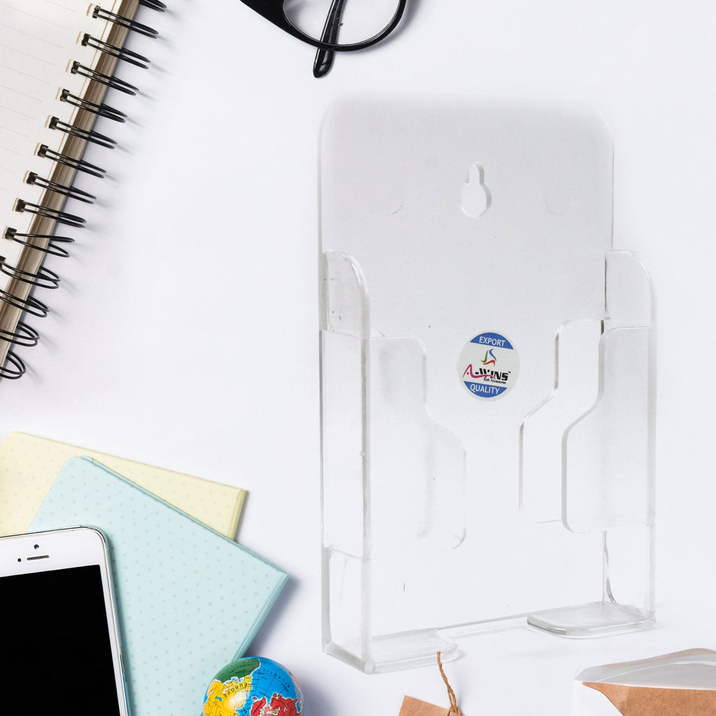 Compact wall phone holder side angle, highlighting its slim and space-saving design.