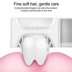 Child-friendly U-shape silicone toothbrush with a playful star handle, perfect for toddlers learning to brush.