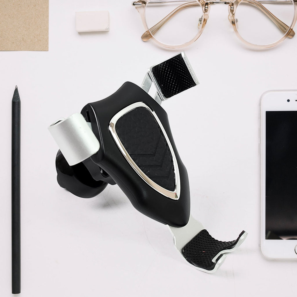 Car mobile holder with a reserved charging port, ensuring easy access.