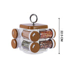 Top-down perspective of the Ganesh Storewell revolving plastic spice rack.