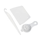 Three-piece silicone cake decorating kit with baking brushes on a clean white background.