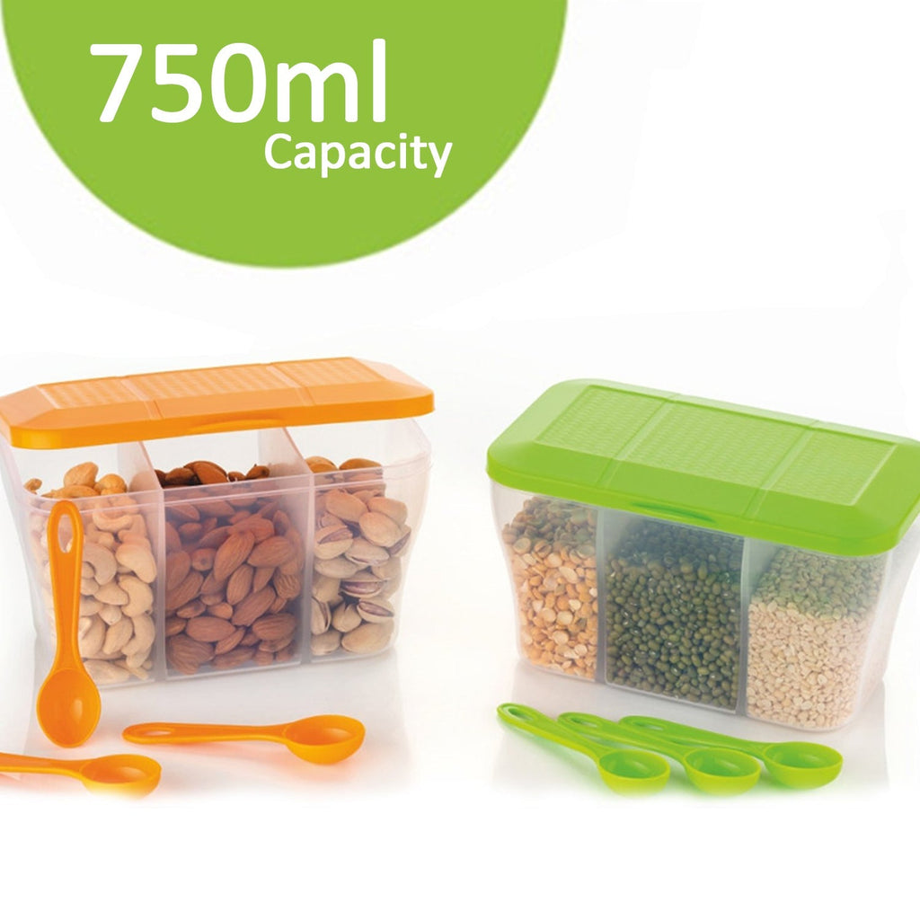 Versatile 750ml square container for food storage, keeping kitchen items fresh.