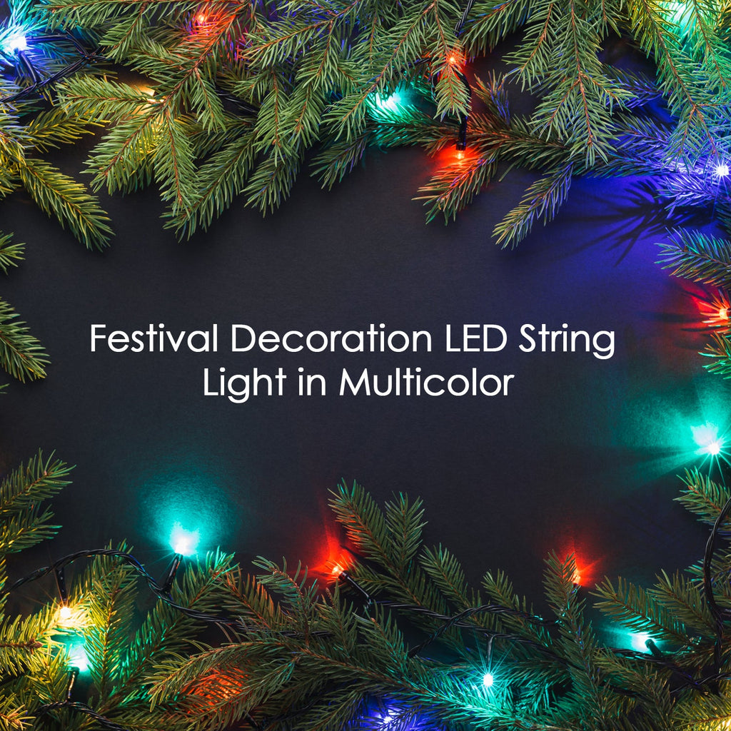 Warm white 8M LED string lights draped for a cozy Christmas home decor.