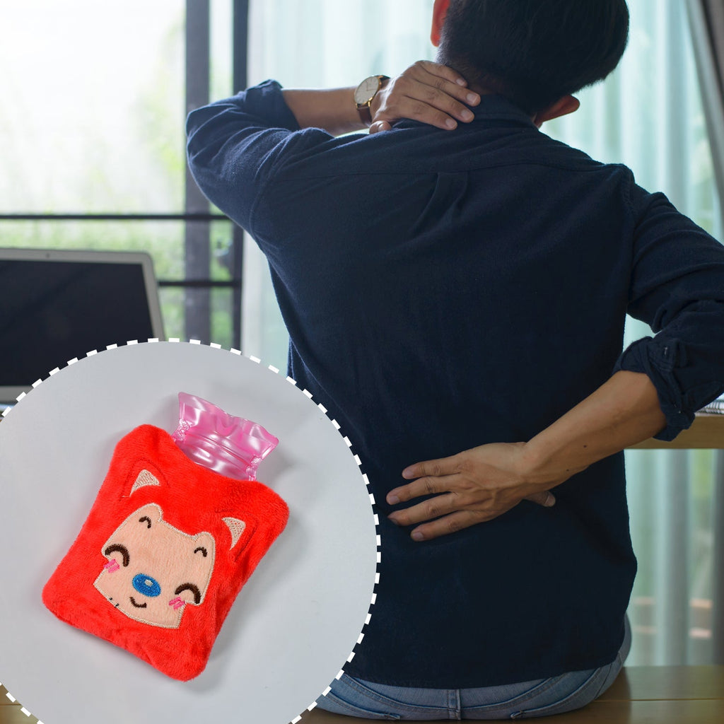 Adorable pink cat mini hot water bag for warmth and pain relief.