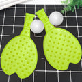 Vibrant plastic kids table tennis set with racquet and ball, perfect for indoor play.