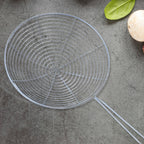 Kitchen stainless steel deep fry strainer with wide frying basket