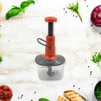 Quickslice manual vegetable chopper with anti-slip base and sharp stainless steel blades.