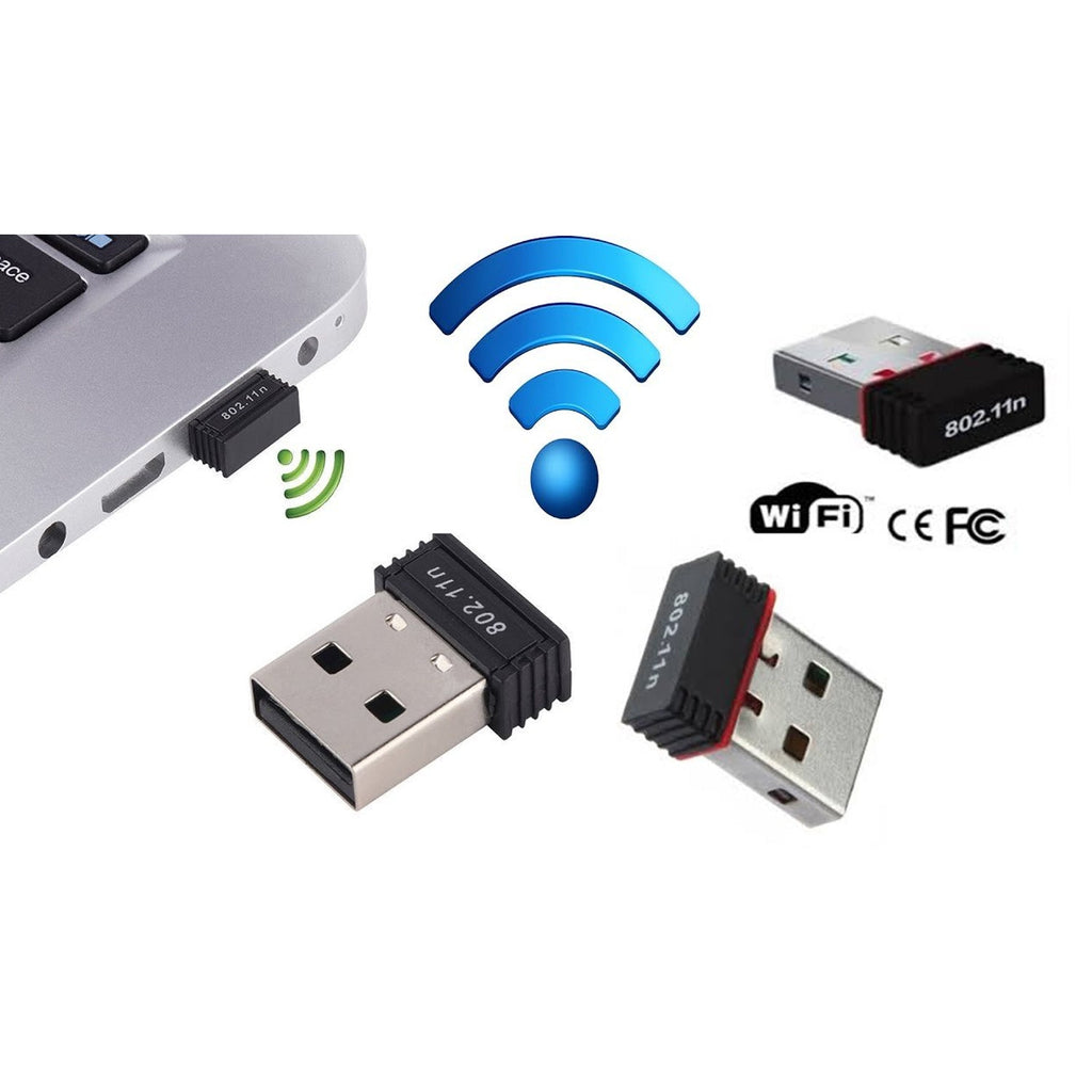 Network adapter USB with driver CD to connect computers to Wi-Fi networks