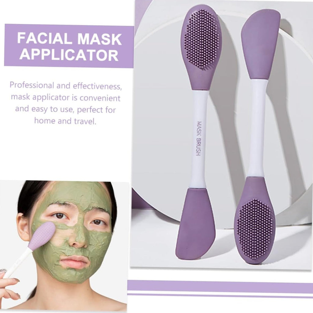 The complete double-headed silicone mask brush showcased against a clean background.