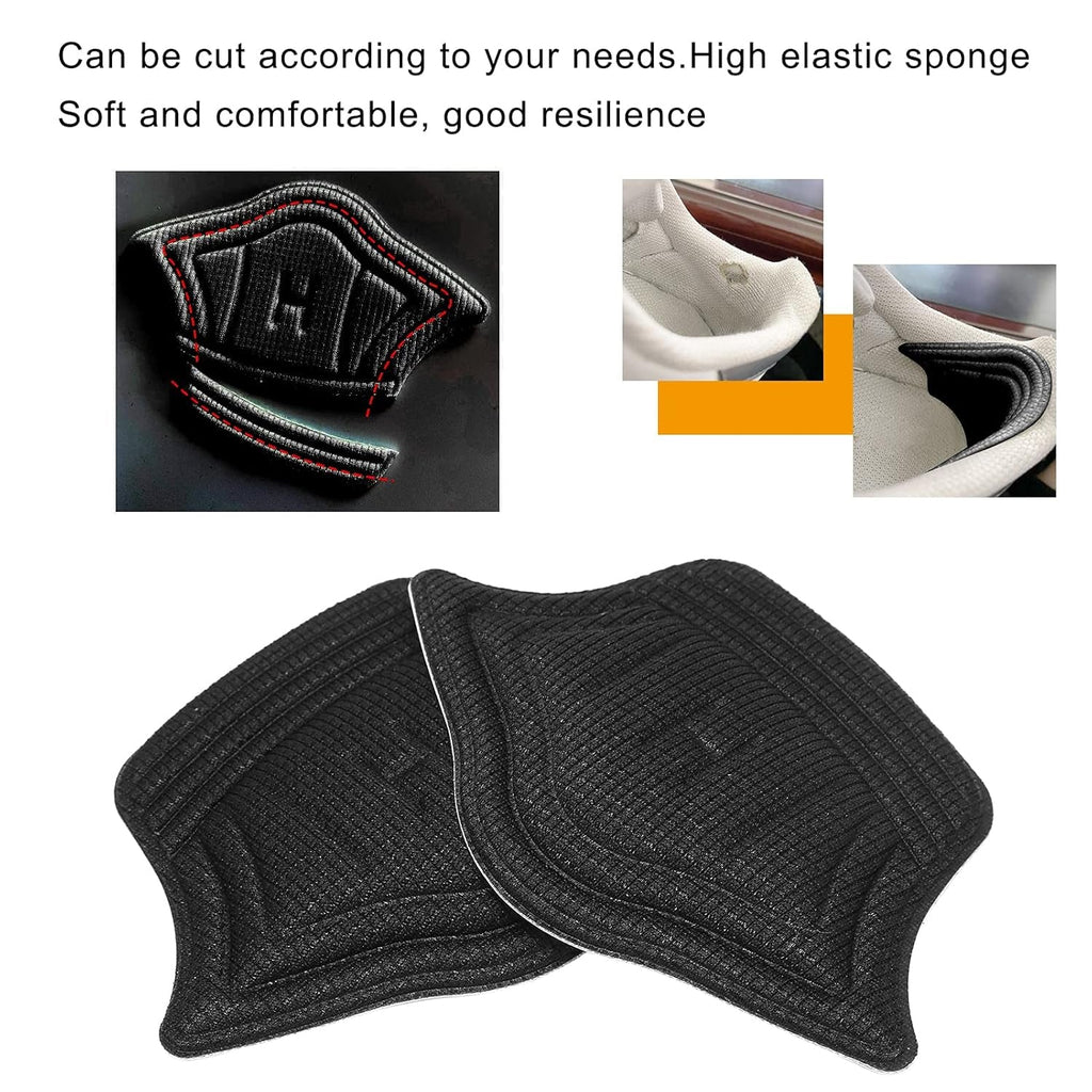 Pair of Heel Cushion Pads laid out next to a pair of shoes, ready for insertion to provide foot comfort.