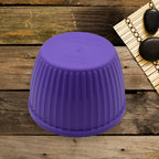 Compact plastic food bowl, perfect for storing leftovers or carrying snacks.