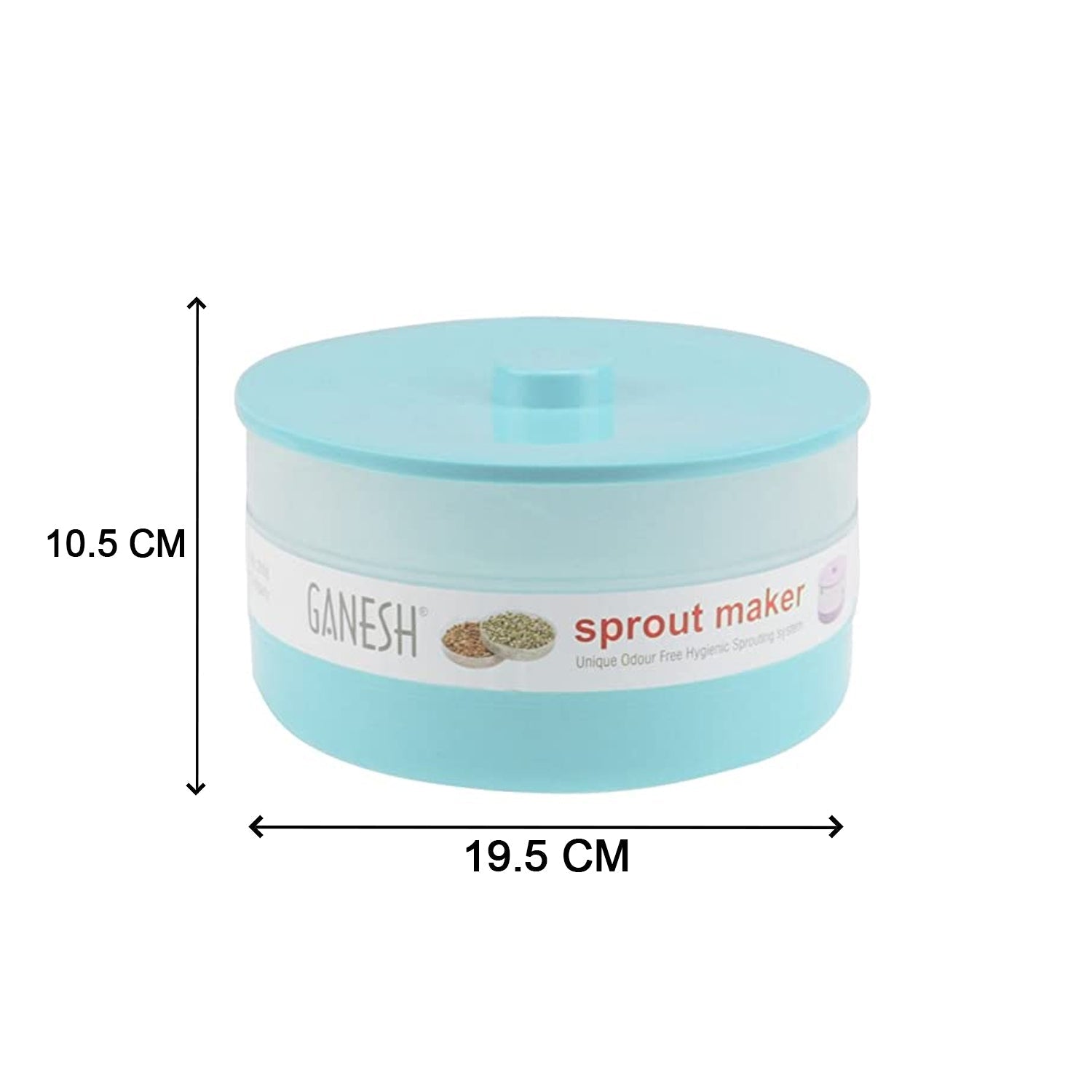 Ganesh sprout maker with three clear tiers, ideal for growing healthy sprouts.