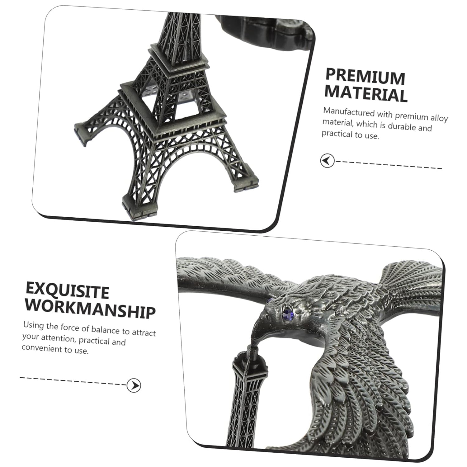 The Balancing Eagle Toy displayed on a modern wooden desk, adding a unique and intriguing accent to the workspace.