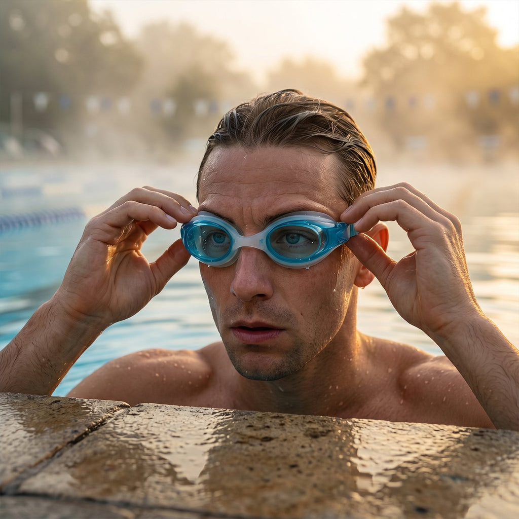 Kids pool goggles with soft cushioning