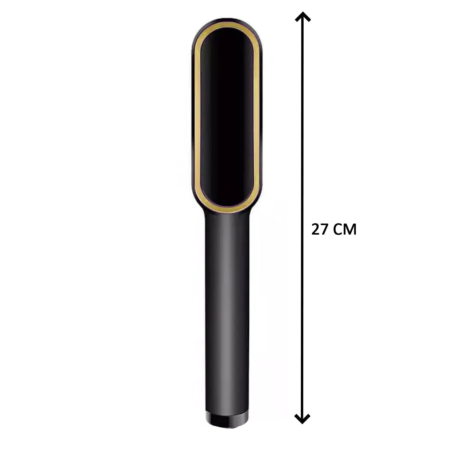 Hair straightener displaying temperature control buttons and LED readout.