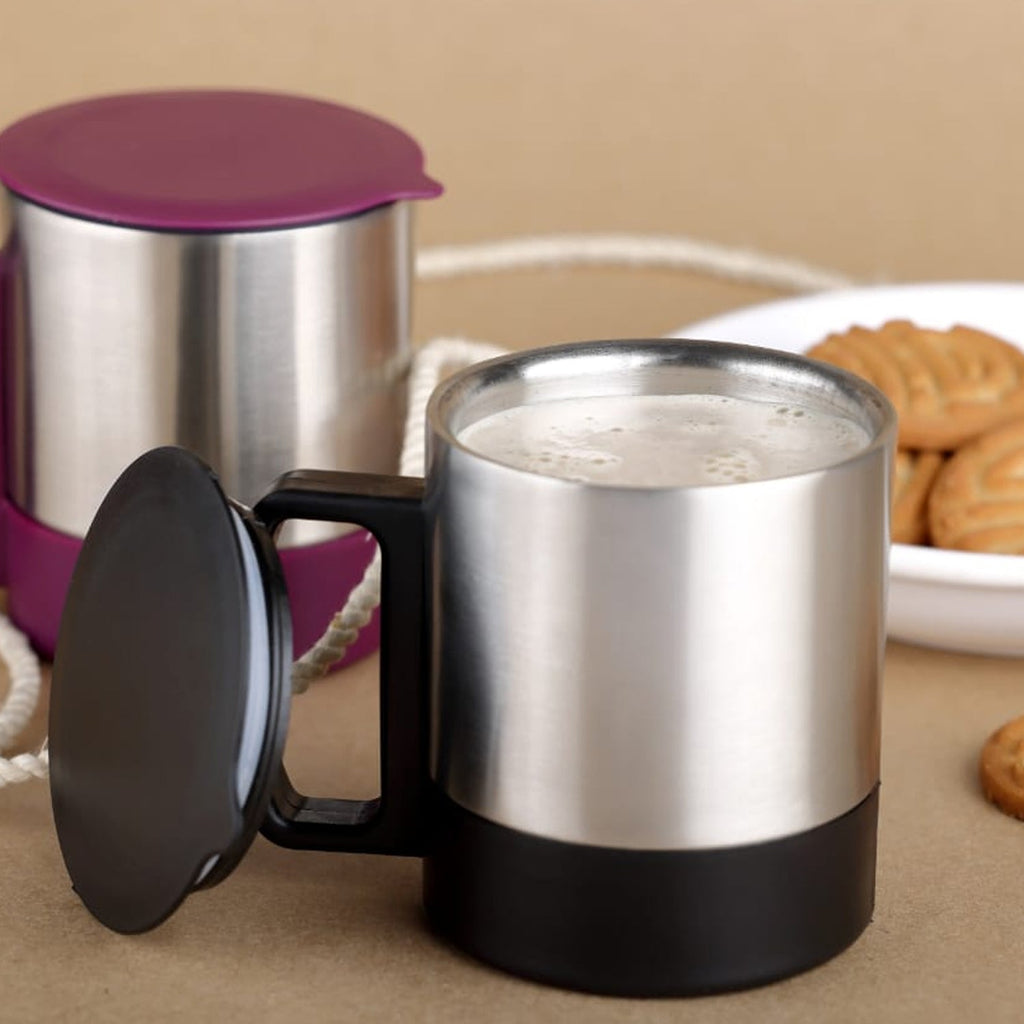 Interior view of the double-wall insulated coffee mug for optimal temperature retention.