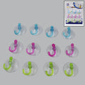 Clear transparent suction hooks displayed neatly for easy home organization.