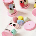 Soft mist puff for smooth powder makeup application