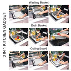 Portable chopping board shown in use for preparing vegetables.