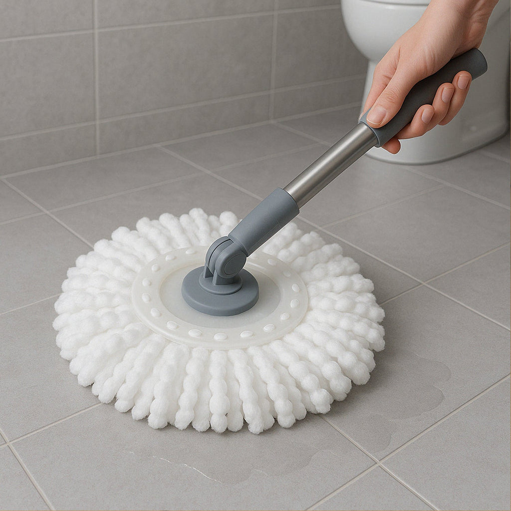 Quick-fit Magic Mop Refill Head attached securely to mop frame