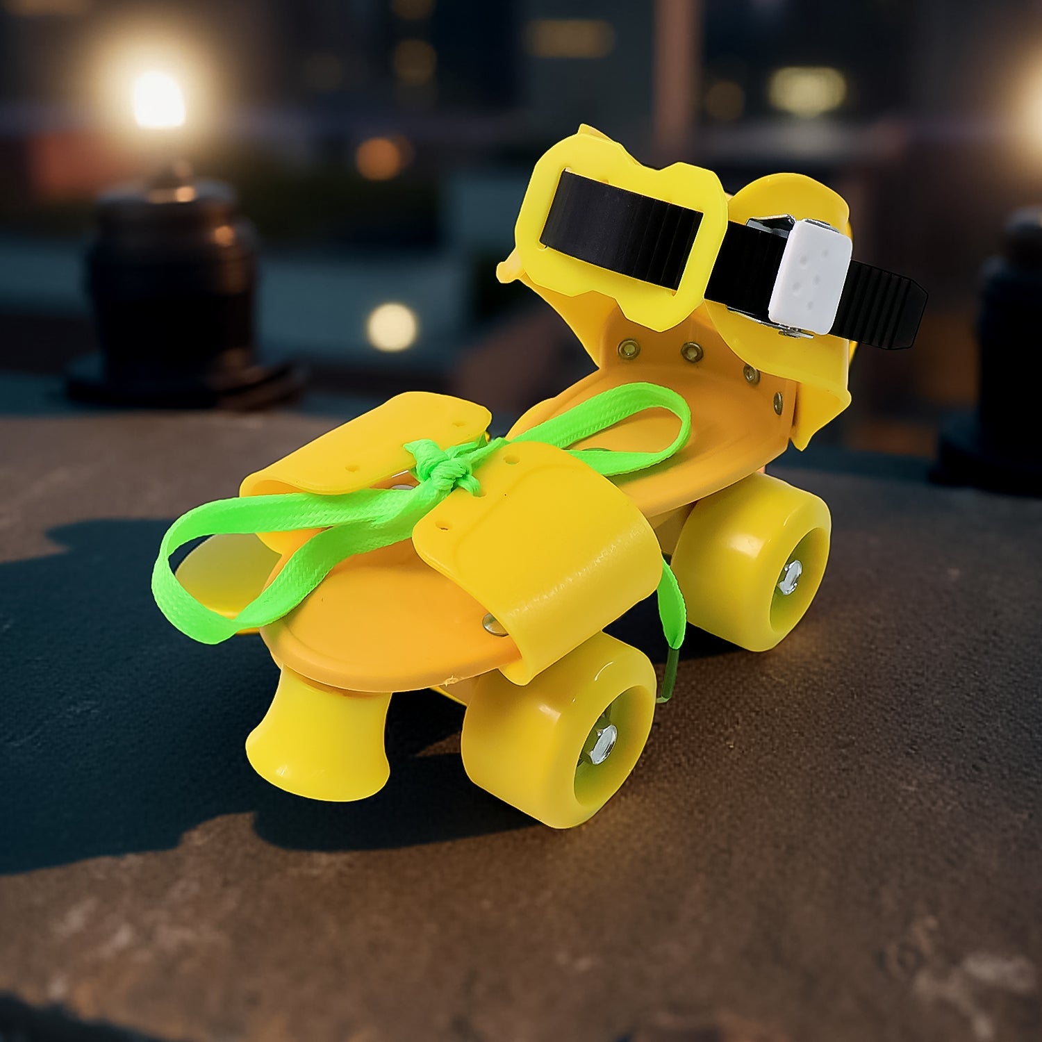 Expandable quad roller skates for kids with secure strap and buckle