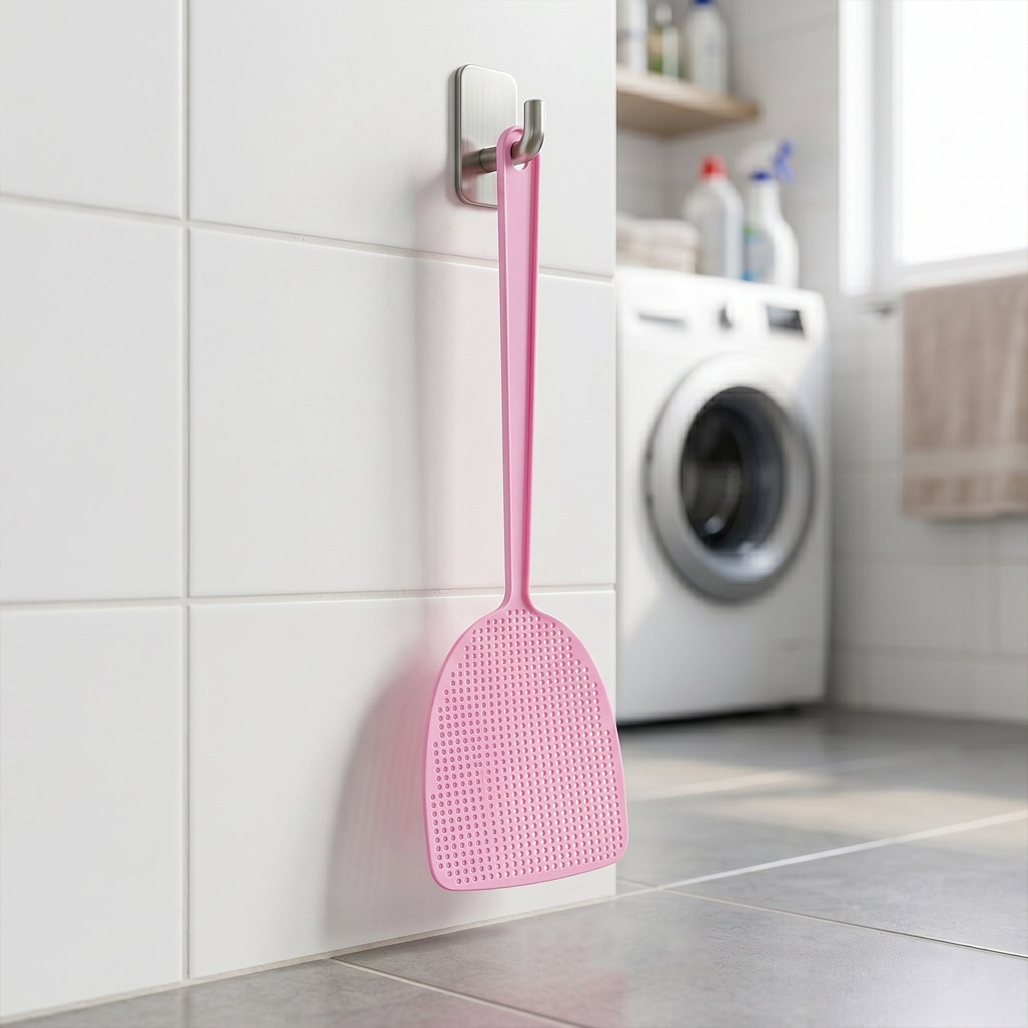 Manual mosquito swatter racket in bright color