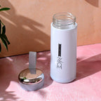 Detailed side angle of leak proof glass water bottle 400ml