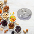 Side view of the multi-purpose snack box on a kitchen counter.