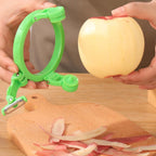 Adjustable apple peeler cutter with sharp stainless steel blade and holder ring