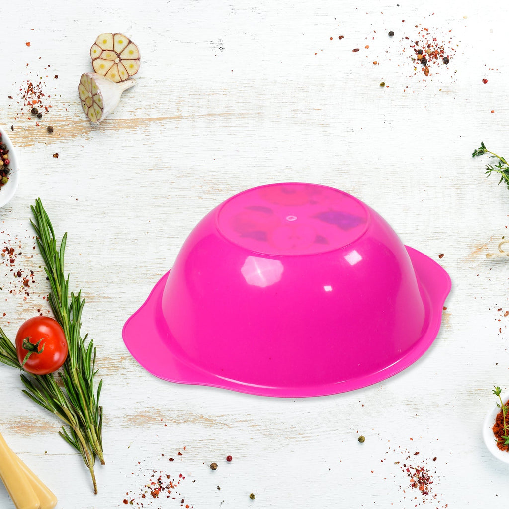 Front view of a 10-inch durable plastic kitchen snack bowl.