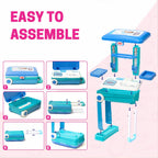 Front view of the premium doctor set trolley, ready for little medics.