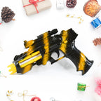 LED laser gun toy close-up showcasing futuristic light and sound features