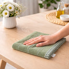 Soft cotton bath towel texture close-up, showcasing quality fabric