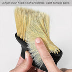Ergonomic cleaning brush easily dusting a car's air outlet, showing its comfortable grip and effective reach.
