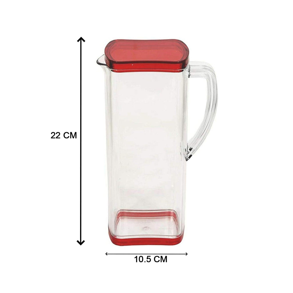 Top-down view of the fridge-safe water jug with its secure, easy-open lid.