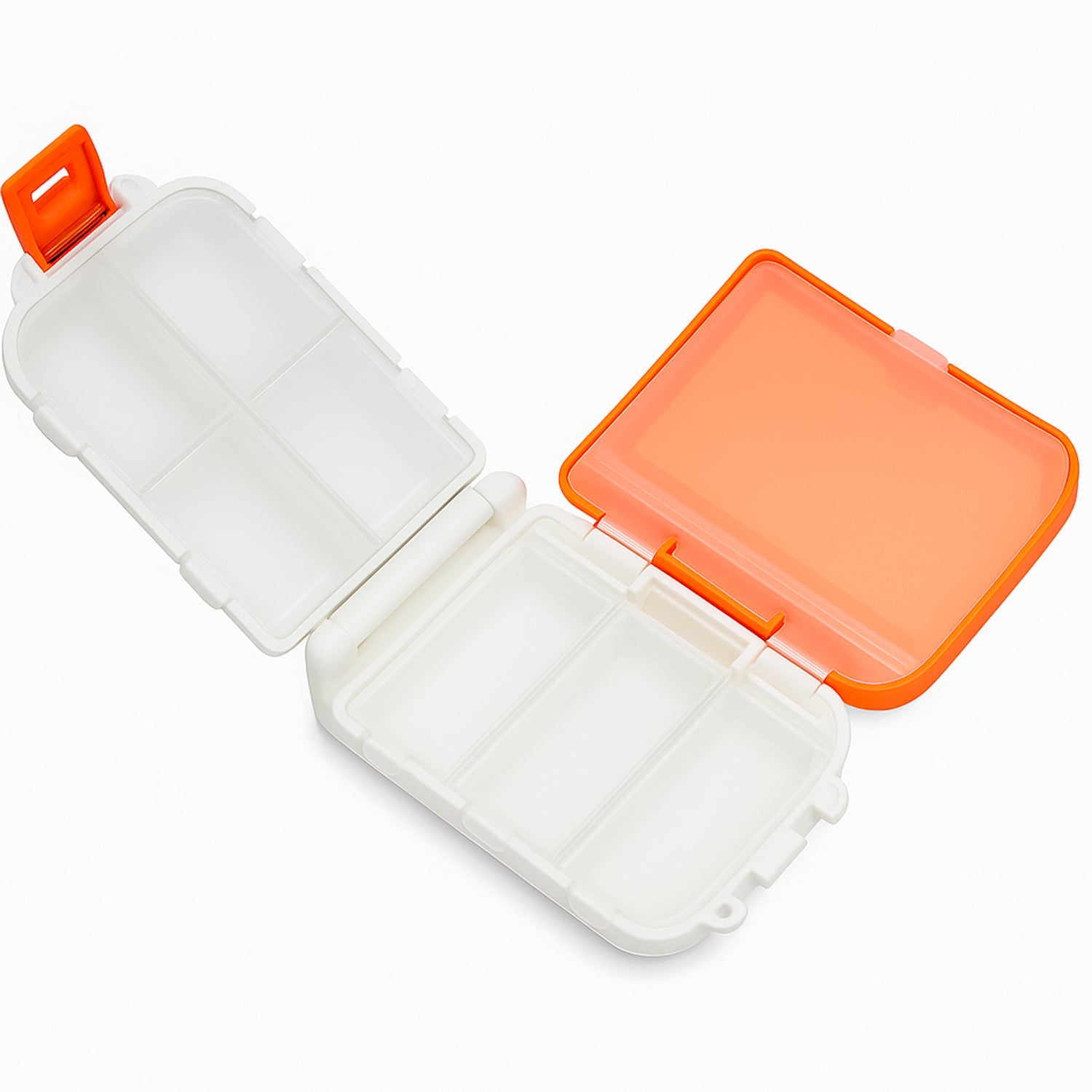 Compact plastic pill storage box ideal for travel and daily use
