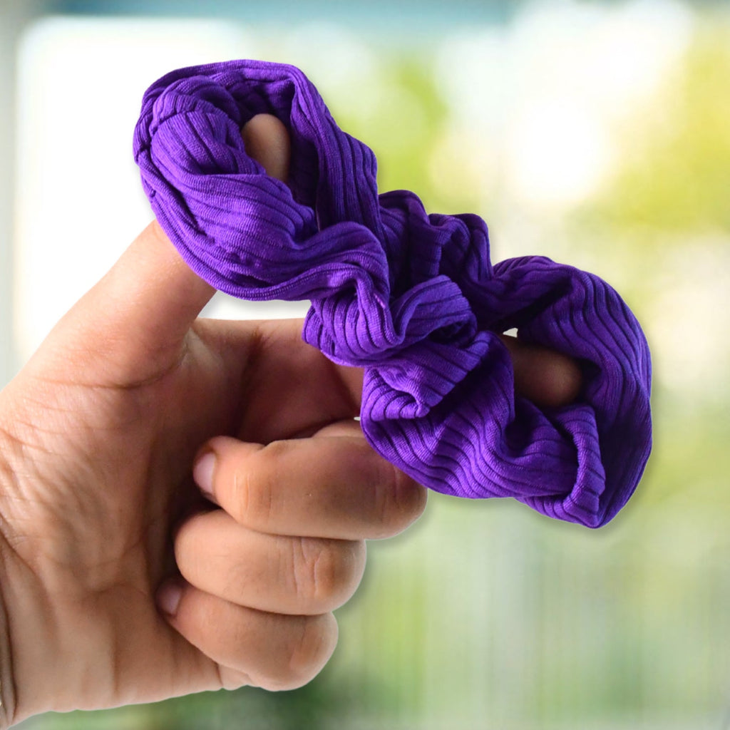 Assorted set of 12 elastic hair bands made from soft fabric for gentle hold
