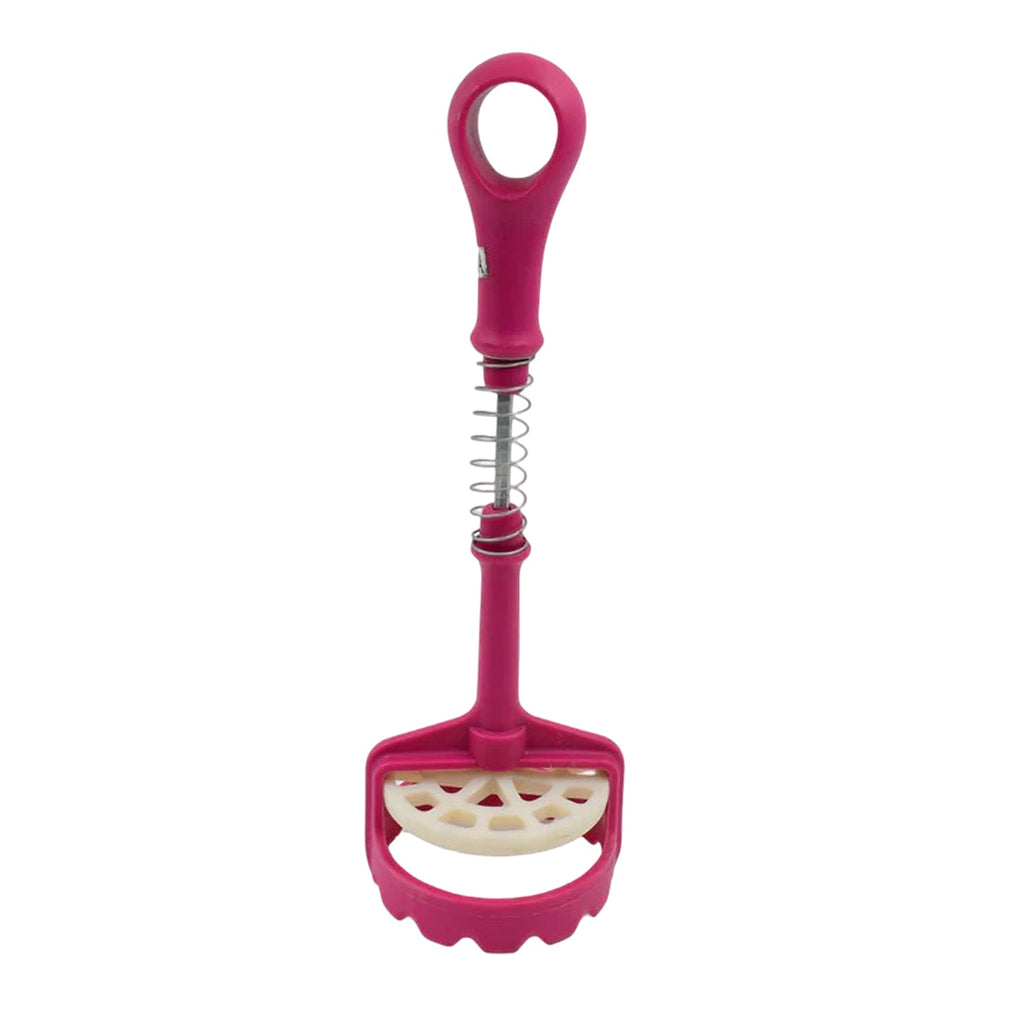 Spring push-type masher used for fruit or baby food.