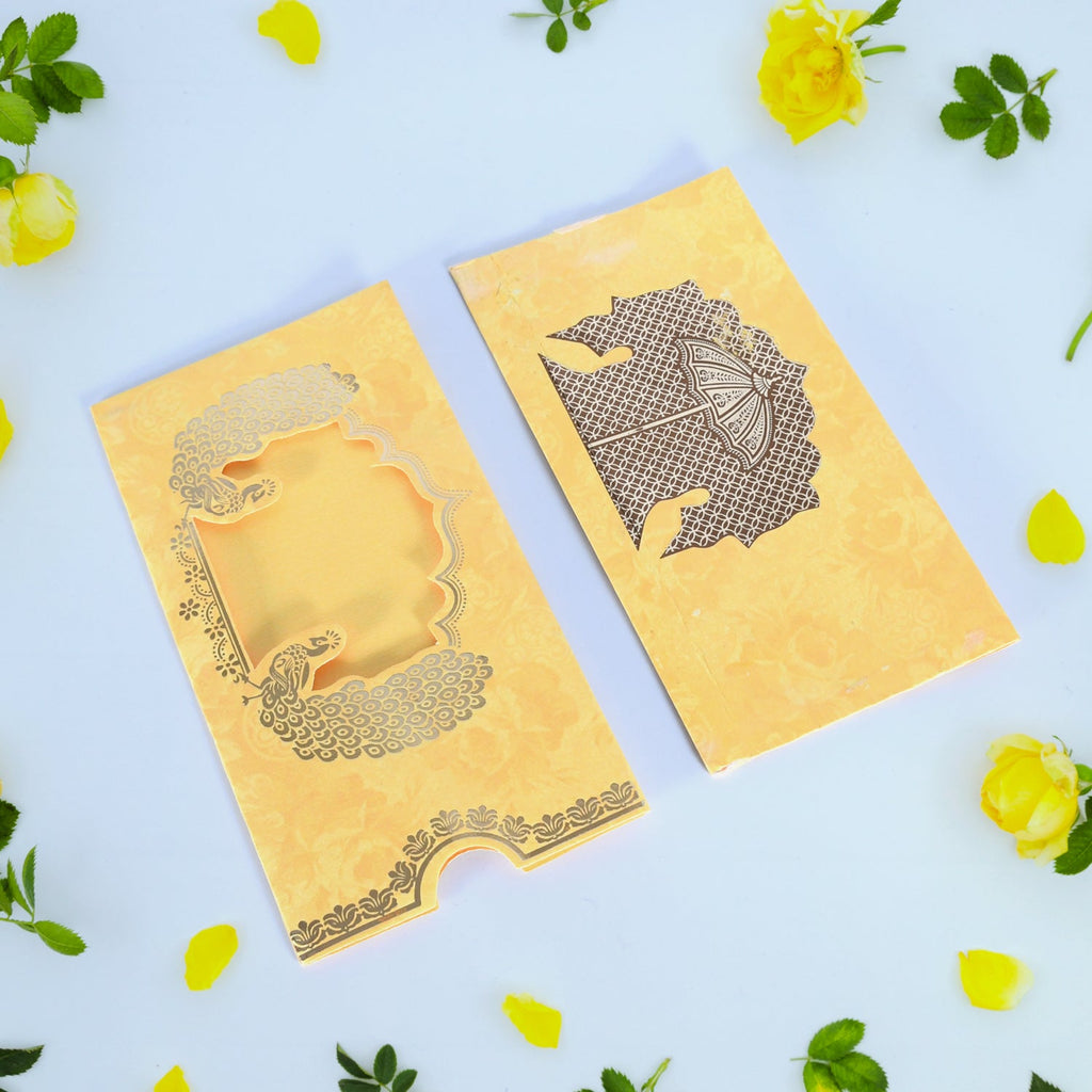 Close-up of the glossy premium designer paper used for the Shagun Envelopes.