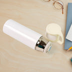 350ml stainless steel vacuum bottle with transparent lid and carry handle