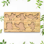 Happy child engaging with the vibrant Wooden Bird Puzzle, fostering cognitive development.