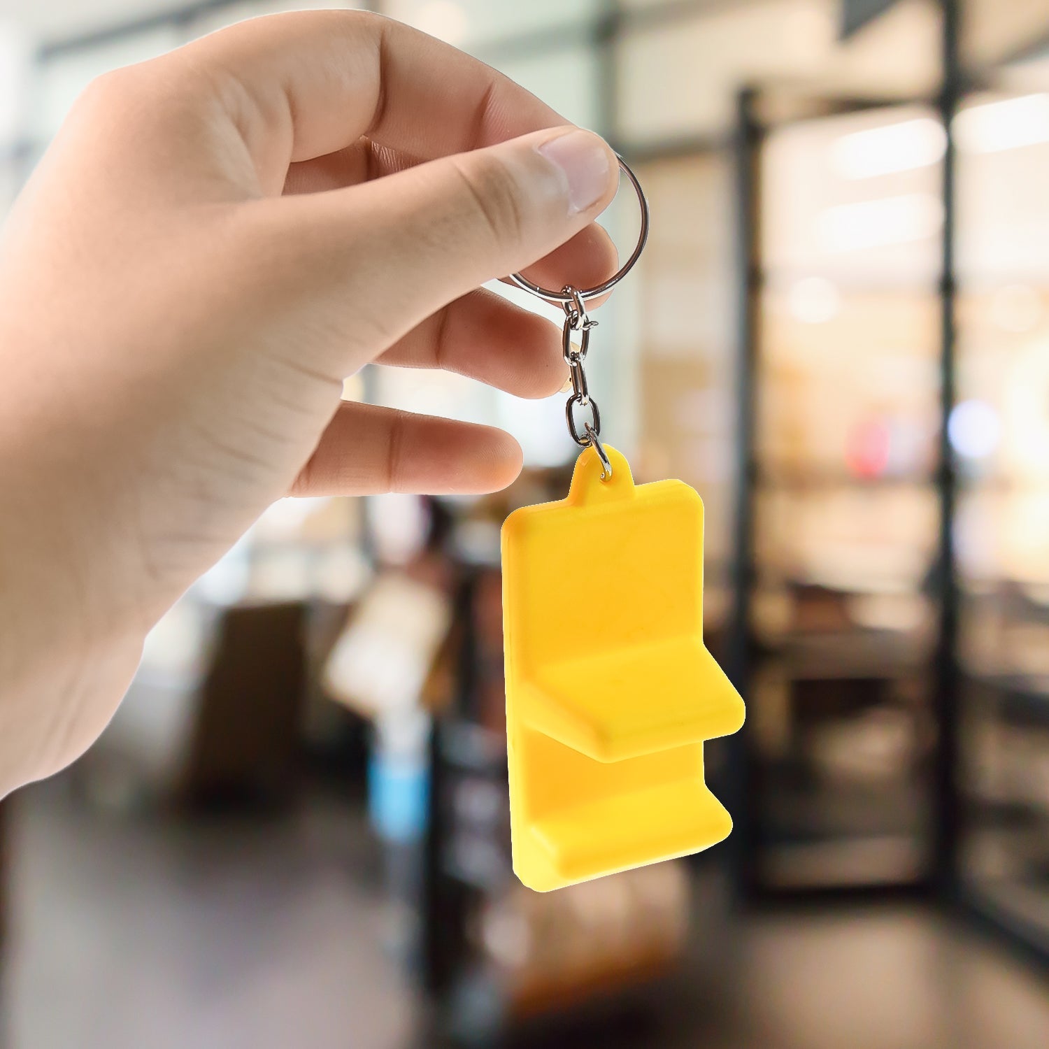 Bright colored mobile stand keychain accessory for phone and keys