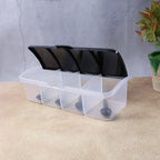 Revolving base design of airtight 4-part spice storage box for convenient use